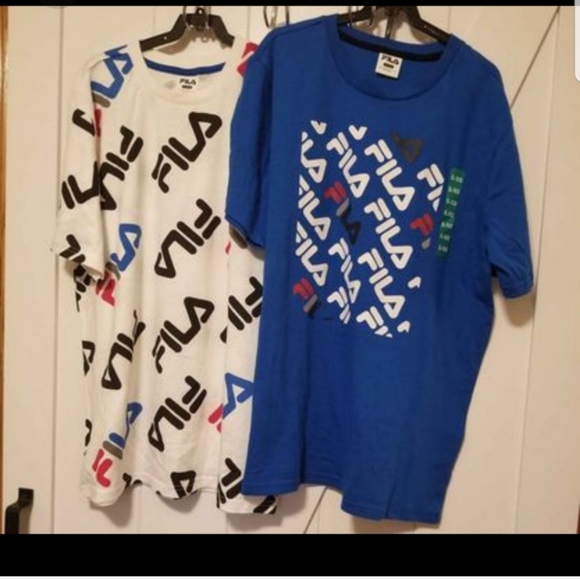 Fila Youth boys 2-pack Shirt Blue and White Nwt 14/16 - Picture 2 of 2